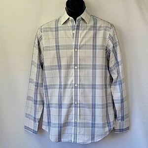 Banana Republic Slim Fit Dress Shirt BluePlaid Size 14-14.5